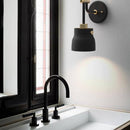 Modern LED wall light with rounded matte metal shade