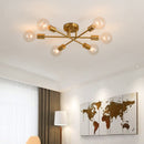 Modern LED ceiling light with 6 interlinked metal lamps eugie