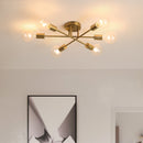 Modern LED ceiling light with 6 interlinked metal lamps eugie