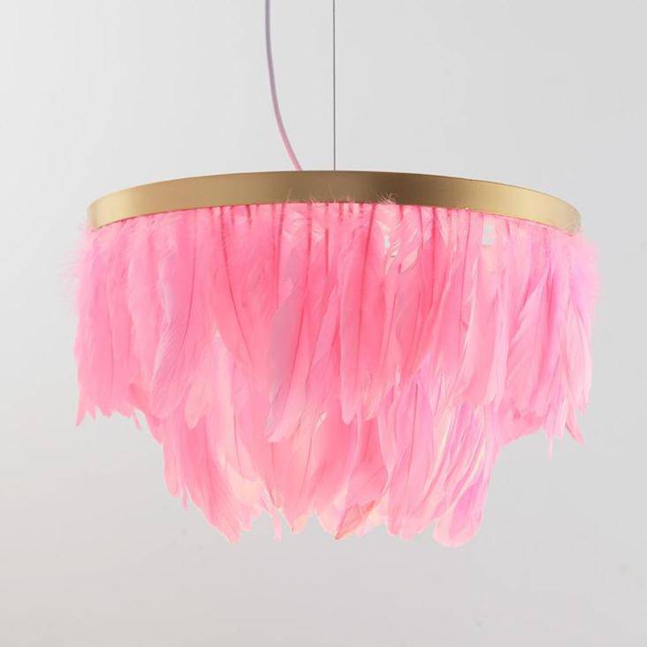 Oval LED feather pendant light in colourful Hangly style - vue 7 sur 8