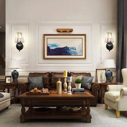 Design LED wall light with retro glass shade