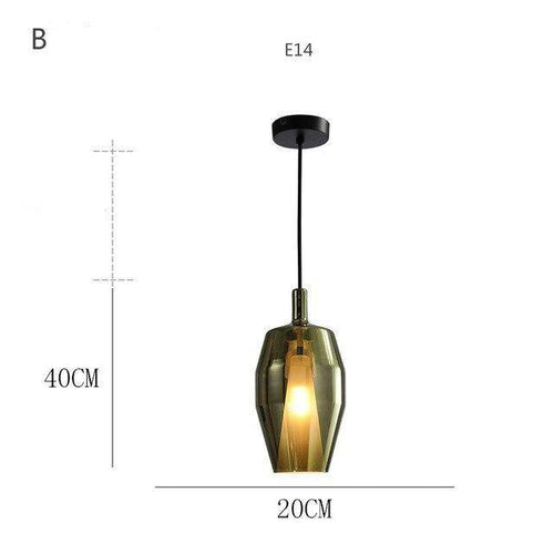 Designer LED pendant light with coloured glass shade - vue 7 sur 11