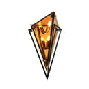 Designer LED wall light in triangular glass