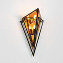 Designer LED wall light in triangular glass