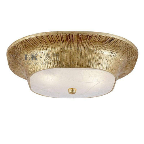 Retro style gold metal LED ceiling light - vue 4 sur 4