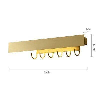 Modern gold LED wall light with hook