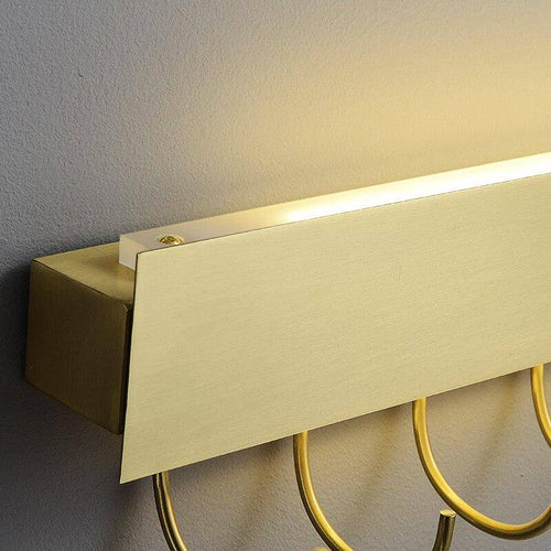 Modern gold LED wall light with hook - vue 6 sur 7
