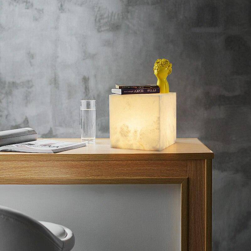 Creative marble cube LED table lamp
