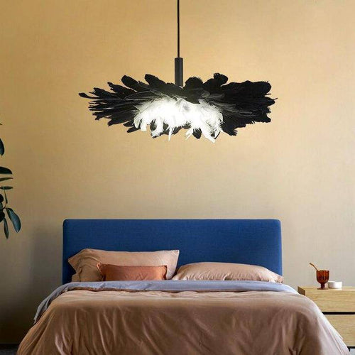 Romantic style feather LED pendant light - vue 4 sur 6