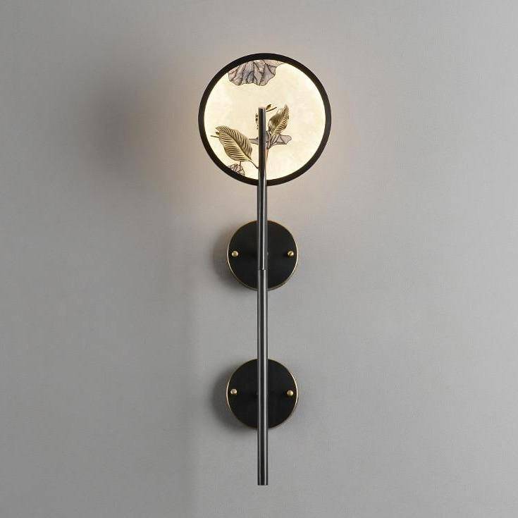 Designer LED wall light in the shape of a black key, Japanese style