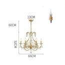 Baroque gold LED chandelier with retro crystal glass bulb