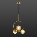 Gold LED designer pendant light with metal ring Shadow