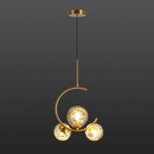 Gold LED designer pendant light with metal ring Shadow - vue 7 sur 7