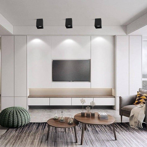 Modern cube LED spotlight in black or white - vue 3 sur 7