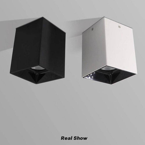 Modern cube LED spotlight in black or white - vue 7 sur 7