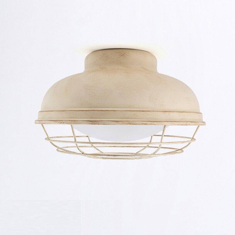 Modern LED ceiling light with metal cage loft style - vue 4 sur 7