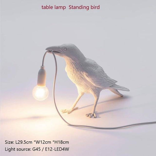 LED wall light with bird holding a lamp in its beak - vue 4 sur 10