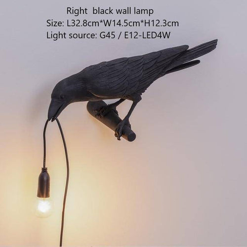 LED wall light with bird holding a lamp in its beak - vue 8 sur 10