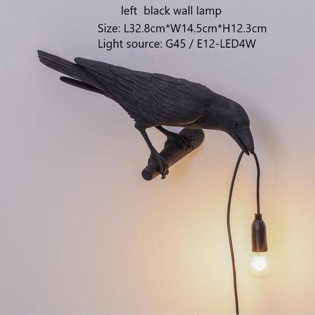LED wall light with bird holding a lamp in its beak - vue 4 sur 10