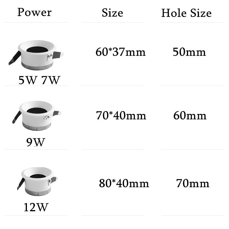 Modern recessed anti-glare honeycomb effect LED spotlight Elvia - vue 9 sur 9
