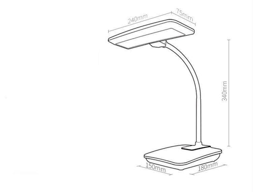 White LED touch desk lamp with 3 brightness levels - vue 5 sur 4