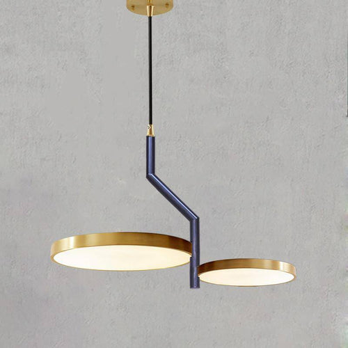 Design LED pendant light with gold ring and creative finishes - vue 4 sur 11
