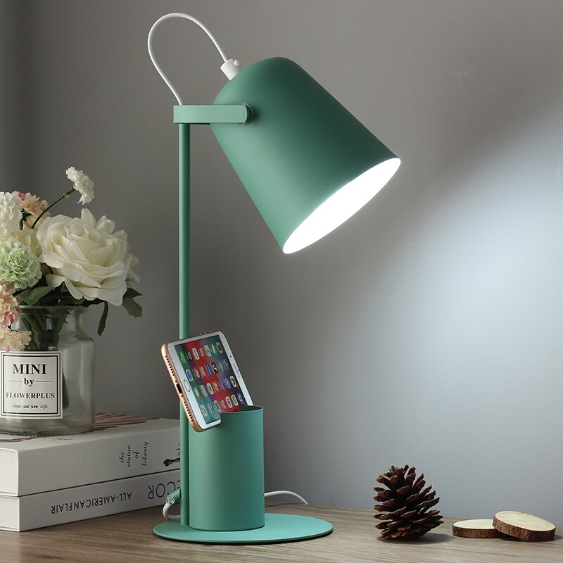 LED table lamp with colourful integrated pen holder Ninal