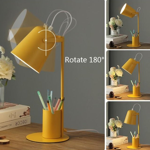 LED table lamp with colourful integrated pen holder Ninal