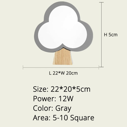 Modern tree-shaped wooden wall light ania - vue 10 sur 10