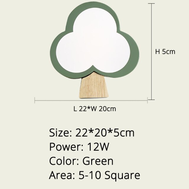 Modern tree-shaped wooden wall light ania - vue 10 sur 10