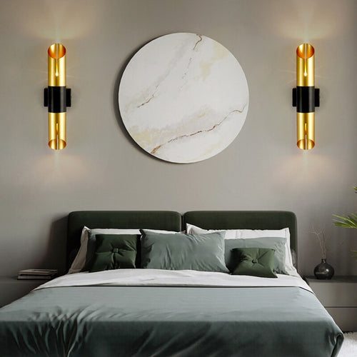 Vera gold cylindrical LED wall light - vue 2 sur 8