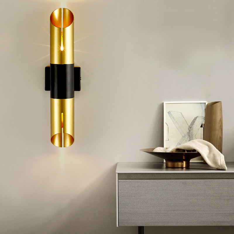 Vera gold cylindrical LED wall light - vue 4 sur 8