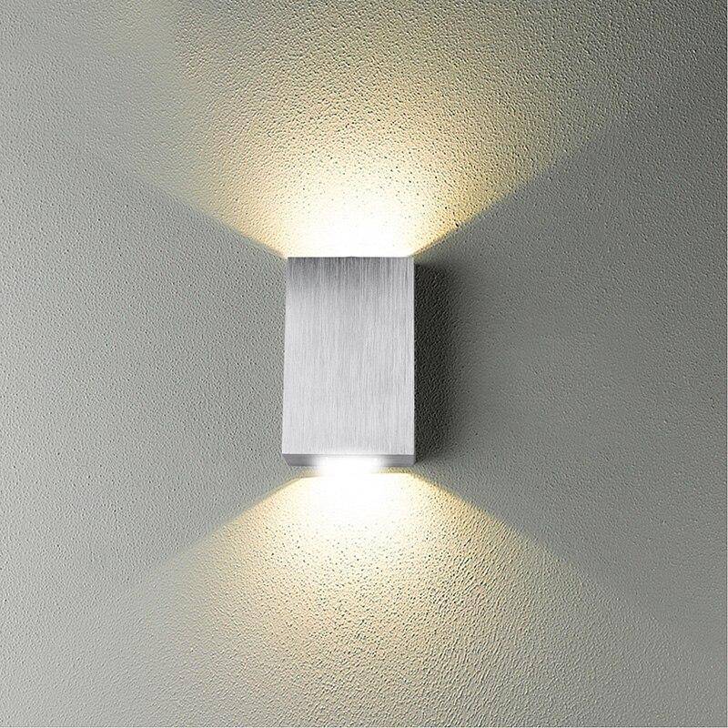 Rectangular chrome wall light with up and down LED - vue 3 sur 5