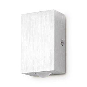Rectangular chrome wall light with up and down LED