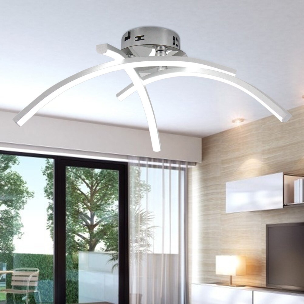 Design LED ceiling light with 3 curved metal bars Teylor - vue 4 sur 8