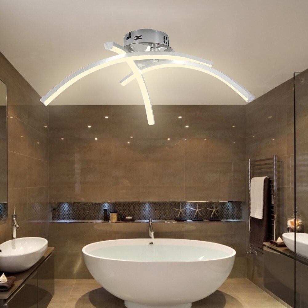 Design LED ceiling light with 3 curved metal bars Teylor - vue 3 sur 8