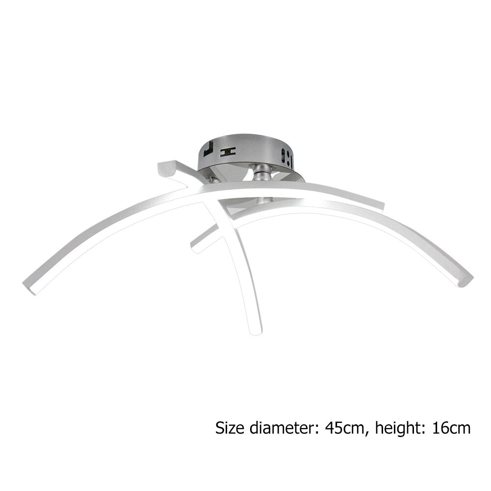 Design LED ceiling light with 3 curved metal bars Teylor - vue 7 sur 8