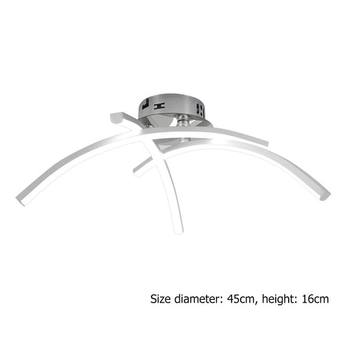 Design LED ceiling light with 3 curved metal bars Teylor - vue 8 sur 8