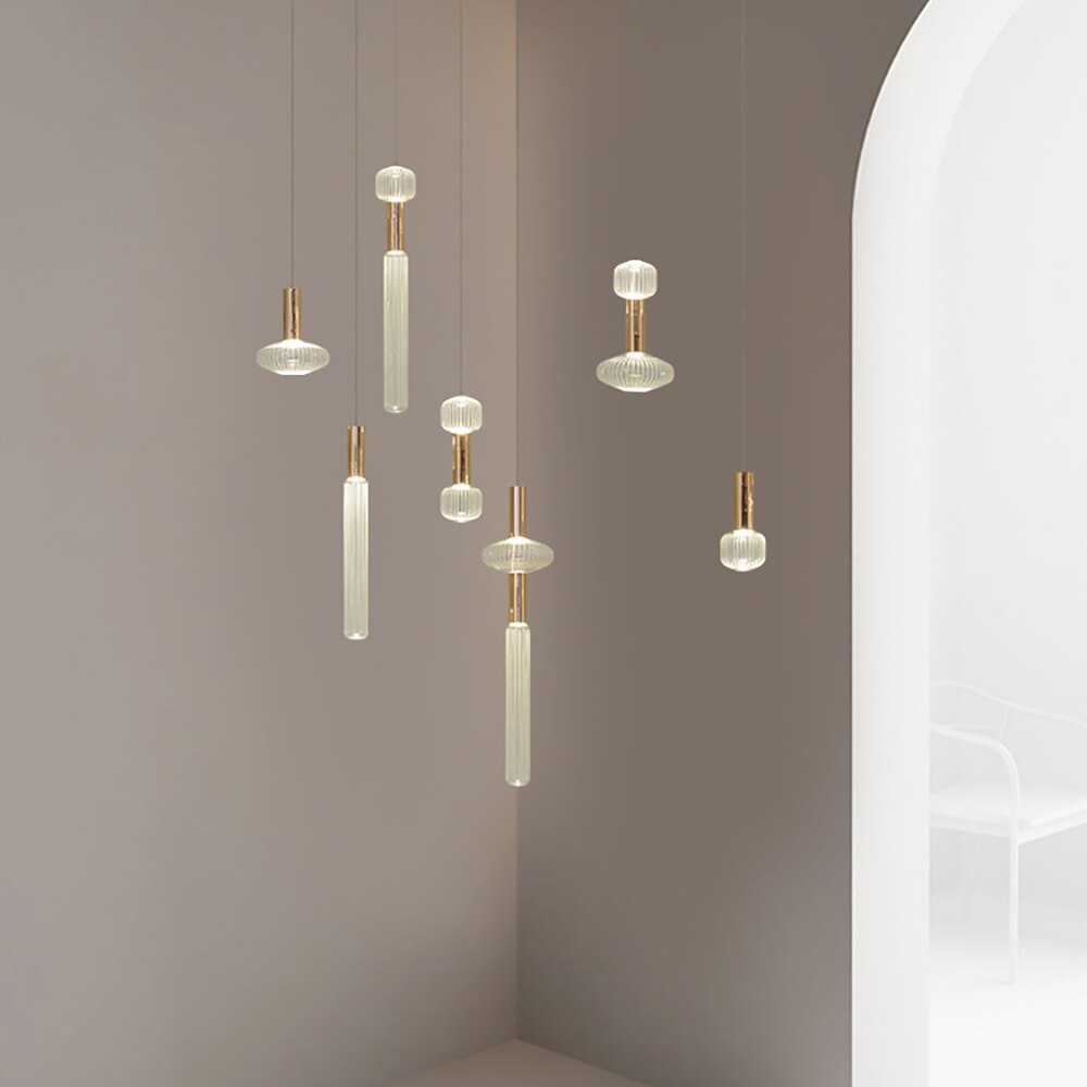 Modern LED pendant light with different Florina glass shapes - vue 29 sur 34