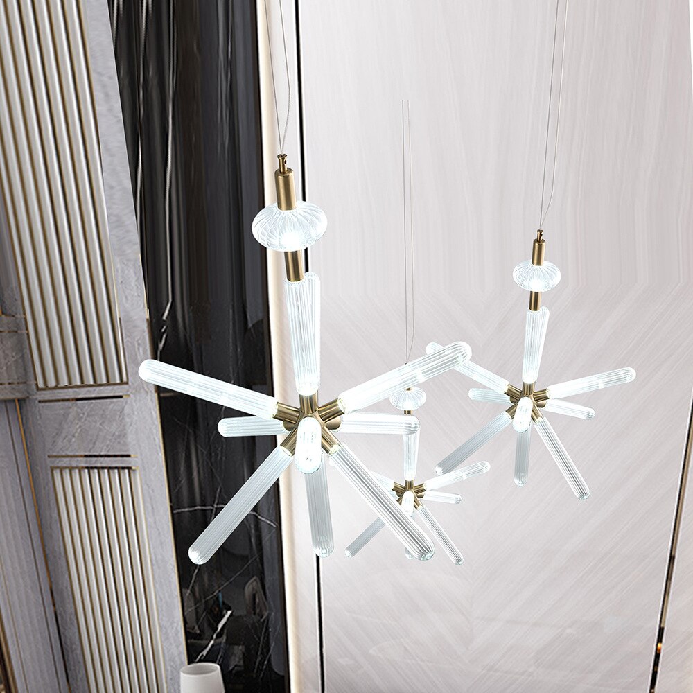 Modern LED pendant light with different Florina glass shapes - vue 30 sur 34