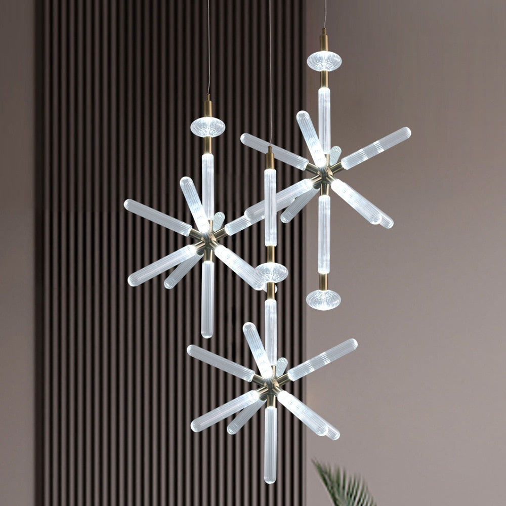 Modern LED pendant light with different Florina glass shapes - vue 5 sur 34