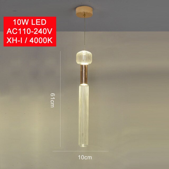 Modern LED pendant light with different Florina glass shapes - vue 15 sur 34