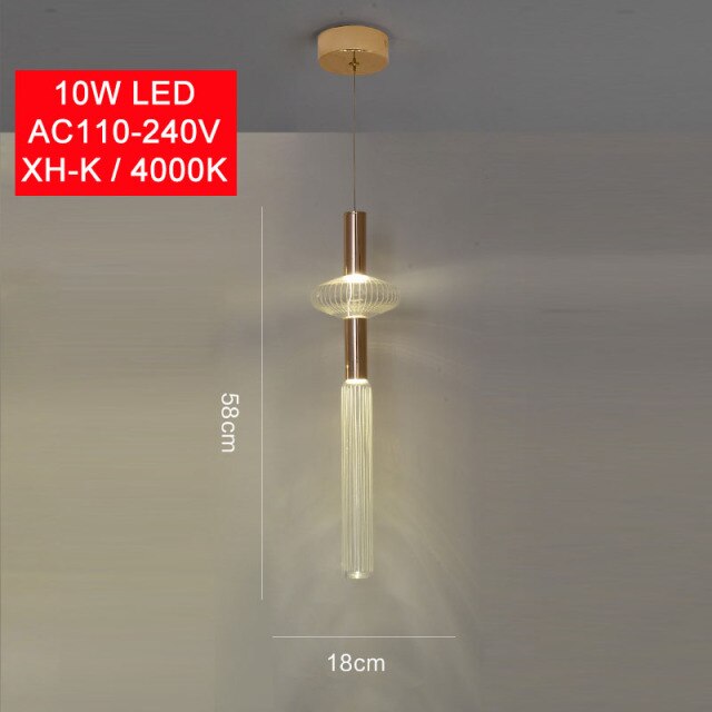 Modern LED pendant light with different Florina glass shapes - vue 19 sur 34