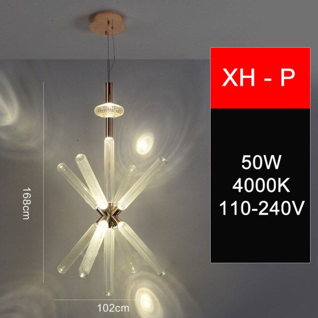 Modern LED pendant light with different Florina glass shapes - vue 20 sur 34