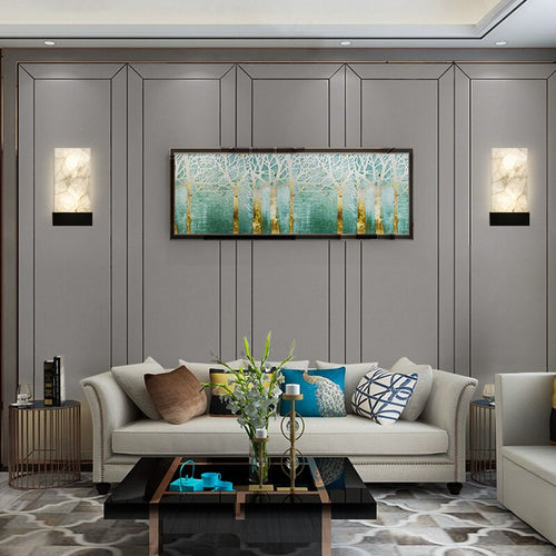 Modern designer marble-style wall light Wayem - vue 4 sur 7