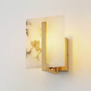 Lucas marble effect and gold metal designer wall light