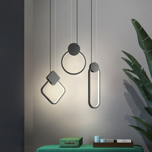 Oryna minimalist geometric LED pendant light - vue 4 sur 19