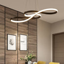 Modern chandelier with two metallic infinity symbols kemena