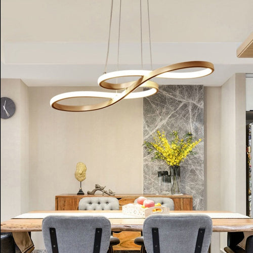 Modern chandelier with two metallic infinity symbols kemena - vue 5 sur 11