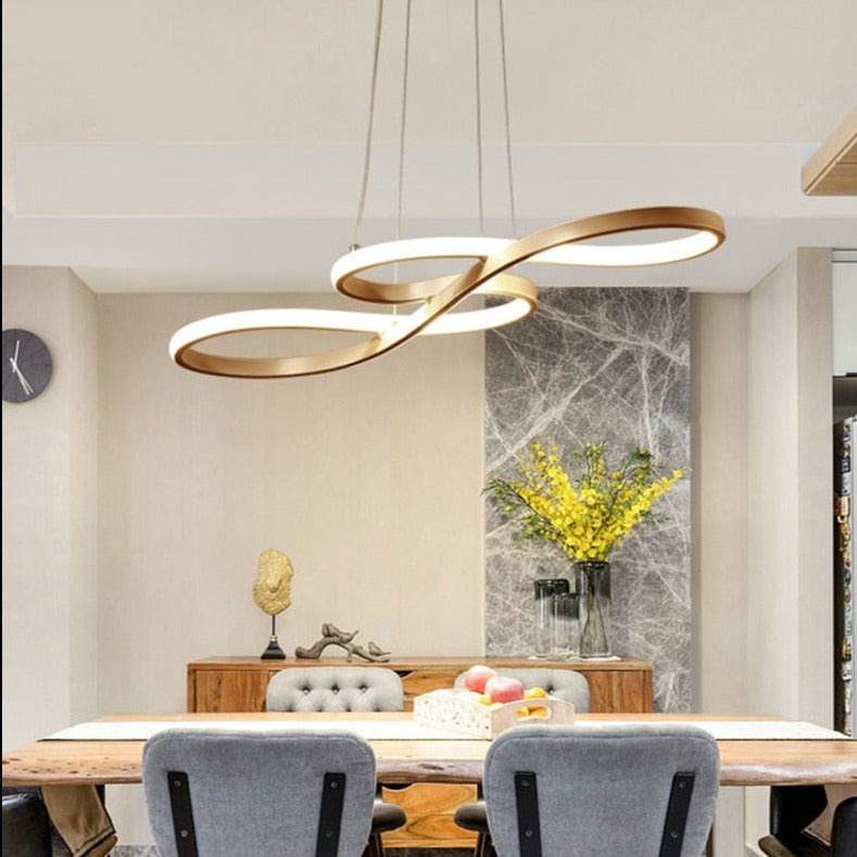 Modern chandelier with two metallic infinity symbols kemena - vue 4 sur 11